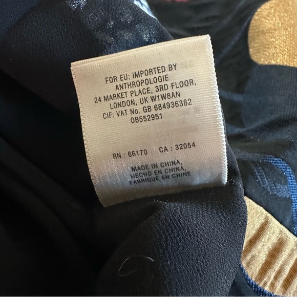 Anthropologie Maeve Tilde Jacquard Shift Navy Shimmer Dot Lace Dress Size M-C18 - Picture 13 of 13